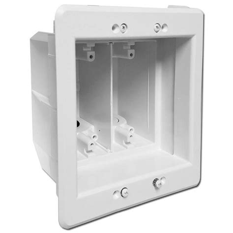 electrical two gang box|2 gang recessed outlet.